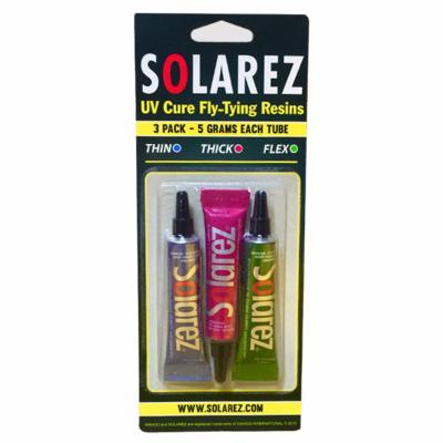 Solarez Fly Tie 3 tubes de 5 grs (fine-dure, épaisse-dure et flexible)